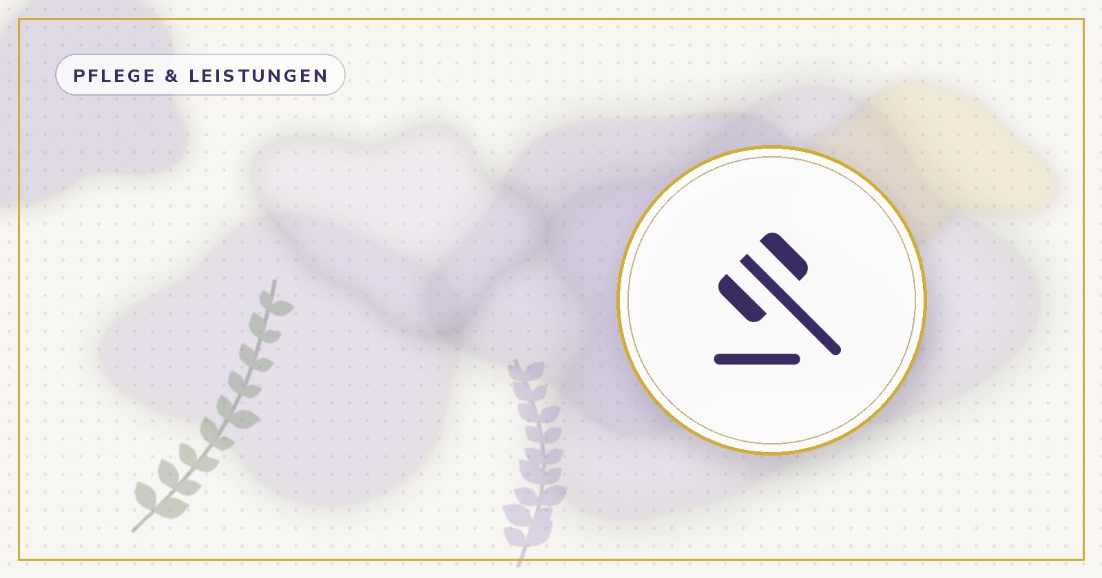 Illustration: Paragrafenzeichen auf cremefarbenem Grund – Symbol für die geplante Pflegereform